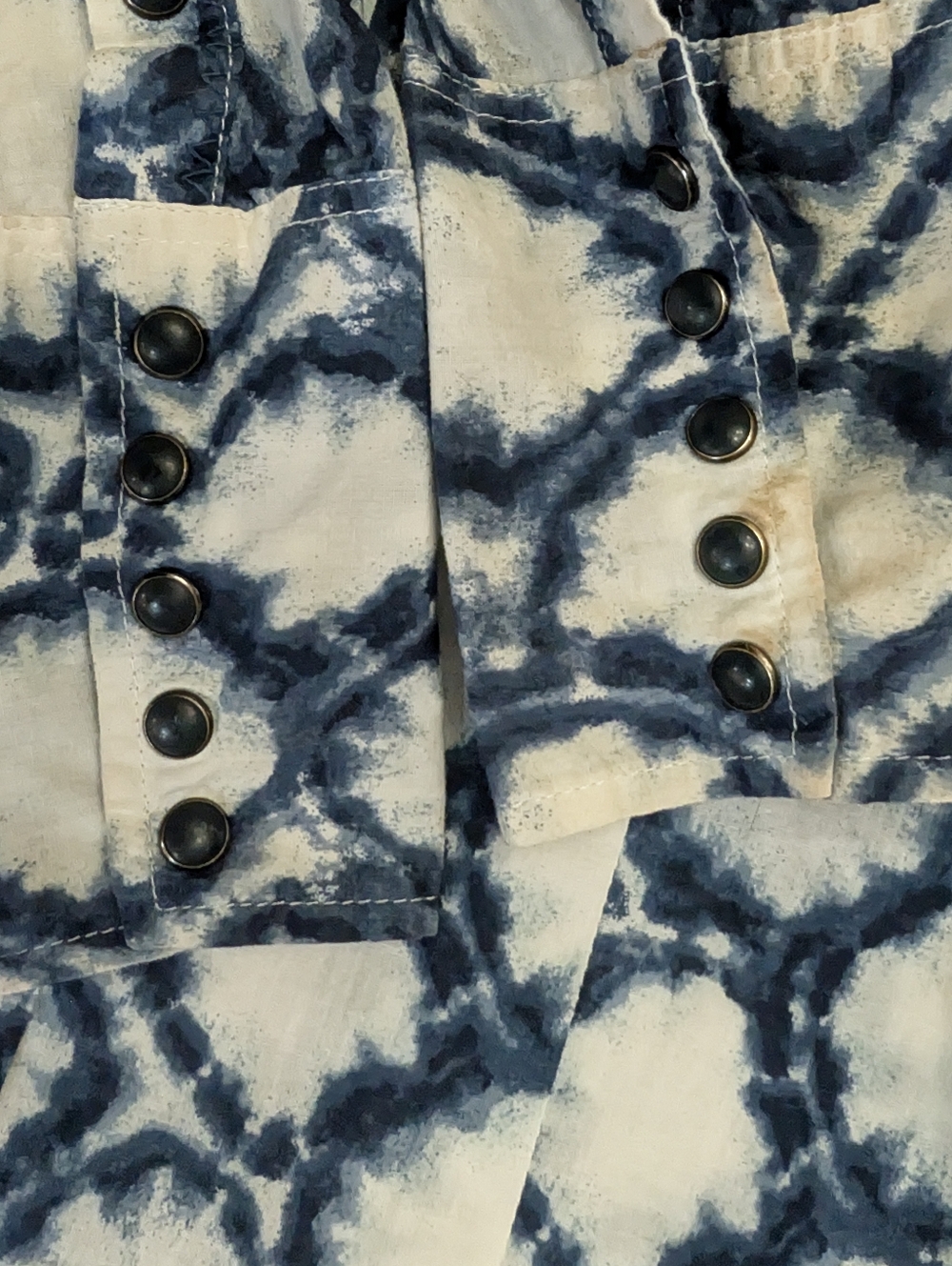 Stetson Blue Tie-Dye Pearl Snap Ladies Blouse - Picture 6 of 6